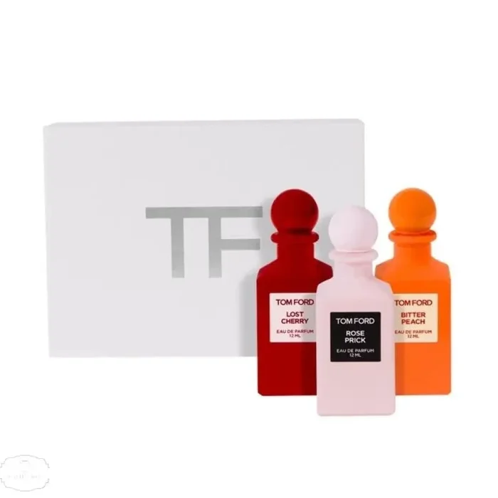 Tom ford private blend mini decanter gift set 12ml rose prick edp + 12ml lost cherry edp + 12ml bitter peach edp