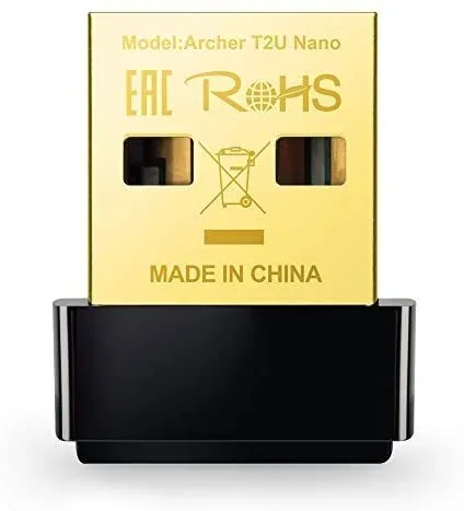 TP-Link Archer T2U Nano – AC600 Adaptador Wi-Fi Nano USB, doble banda 2.4 GHz / 5 GHz, compatible con Windows y MacOS