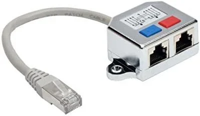 Tripp Lite N035-001 cambiador de género para cable 2 x RJ-45 RJ45 Plata