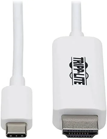 Tripp Lite U444-006-HWE Cable Adaptador USB C a HDMI (M/M), 4K, 4:4:4, Compatible con Thunderbolt 3, Blanco, 1.83 m 6 pies