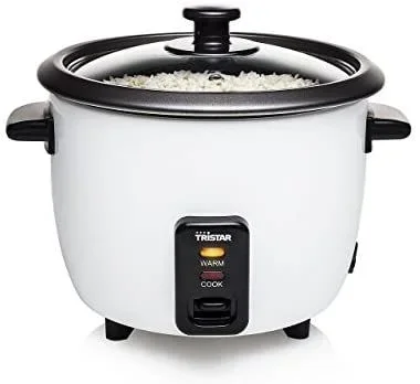 Tristar RK-6117 – Arrocera, Capacidad 0.6 litros, Función para Mantener el Calor, Apagado Automático, incluye Taza Medidora, Espátula y Cuchara, 300 W
