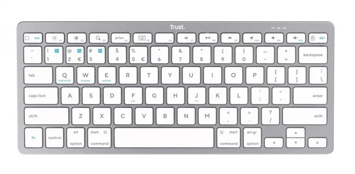 Trust 24651 teclado Bluetooth QWERTY Inglés de EE. UU. Plata