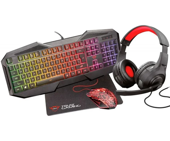Trust GXT 1180RW teclado Ratón incluido USB QWERTY Español Negro