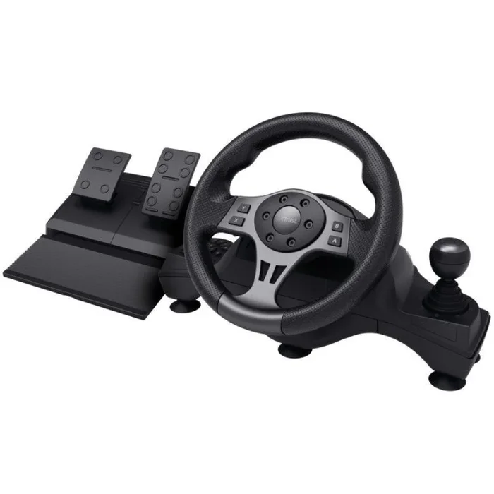 Trust GXT 289 Movi Volante de Carreras PC, Xbox Series X/S, PS4, Nintendo Switch, con Pedales, Levas de Cambio, Palanca de Cambios, Vibración, Racing/Farming Simulator / F1 / Gran Turismo