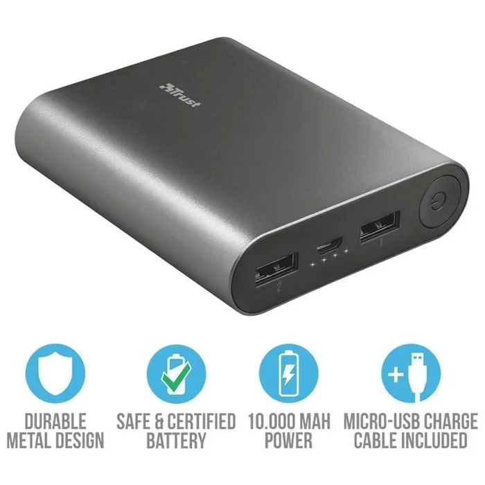 Trust Luco Ión de litio 1000 mAh Gris