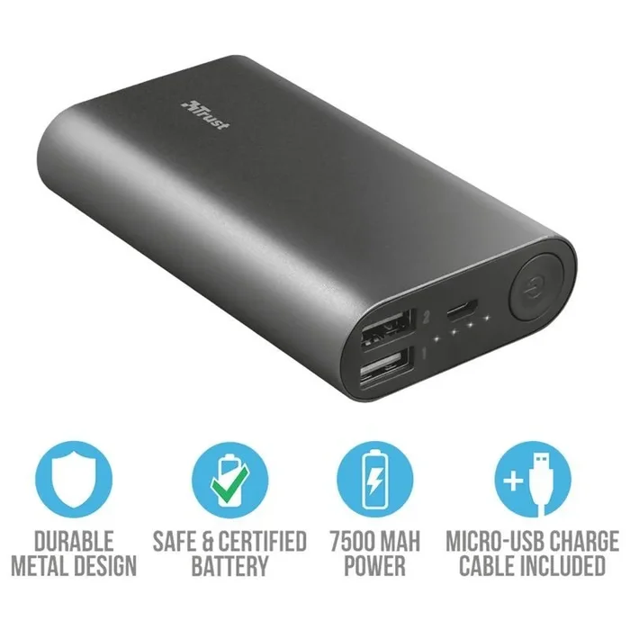 Trust Luco Ión de litio 7500 mAh Gris