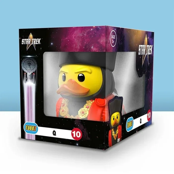 TUBBZ Boxed Edition Q – Figura Coleccionable de Pato de Goma de Vinilo – Producto Oficial de Star Trek – TV de Ciencia ficción, películas y Videojuegos
