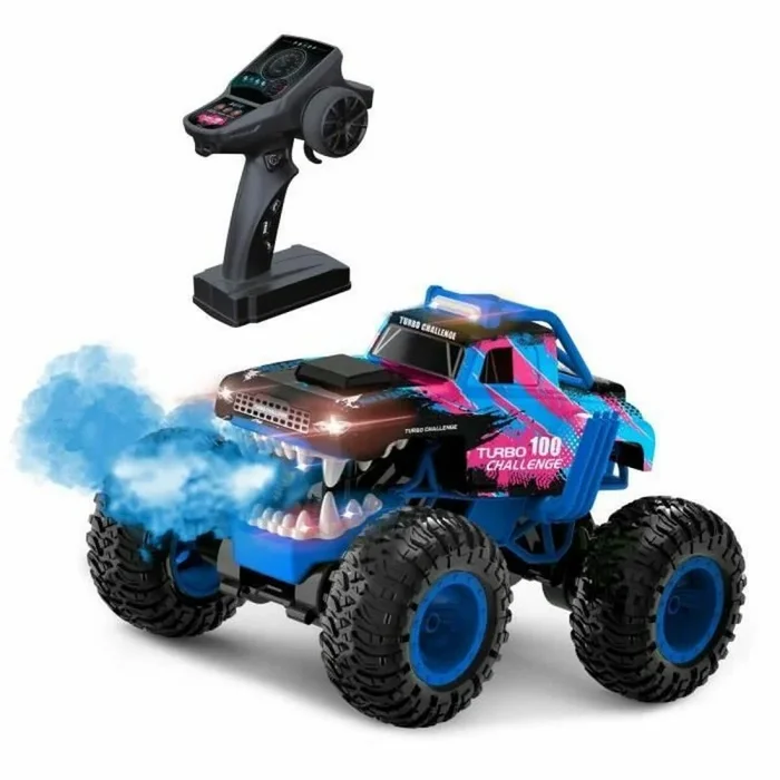 TURBO CHALLENGE – Smashroar TC100 – Cascada – 1/12-095360 – Coche teledirigido – Azul – Listo para Usar – Opción de Humo – Batería Recargable y Pilas Incluidas – Plástico – A Partir de 6 años
