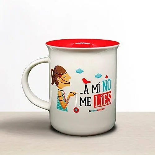 Tutticonfetti Taza con ilustración, Obra A mi no me Lies (Chica)