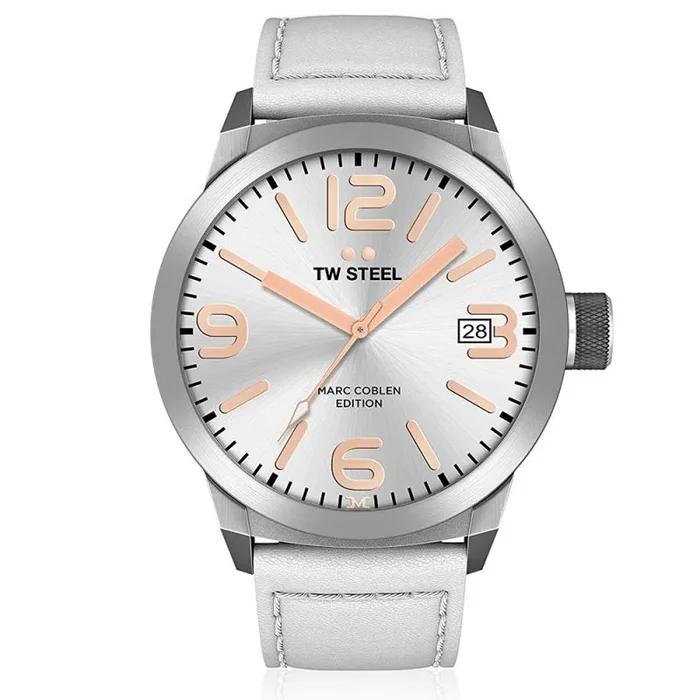 TW Steel Reloj Analógico para Hombre de Cuarzo con Correa en Cuero TWMC44