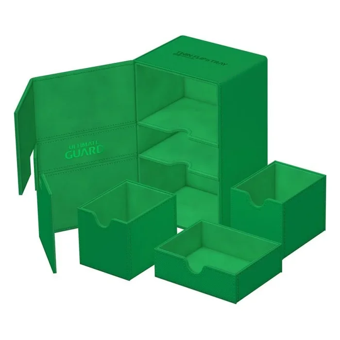 Ultimate Guard UGD011238 Twin Flip`n`Tray 160+ XenoSkin Monocolor Verde Tarjetero, Negro