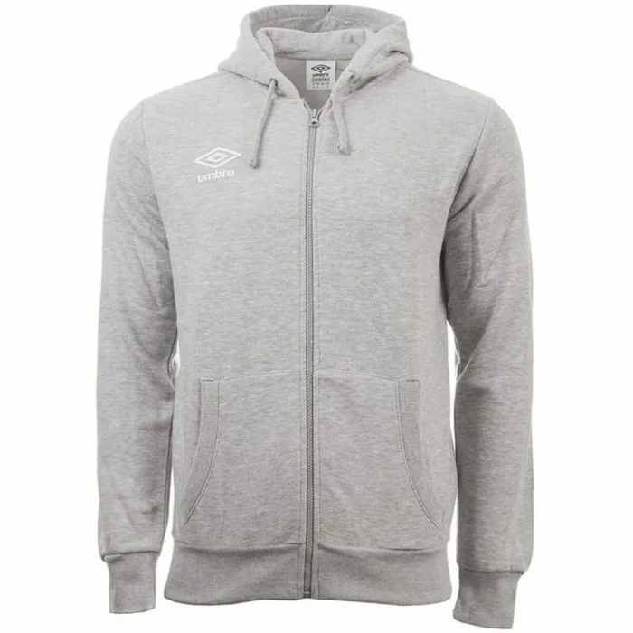 Umbro Fleece Zip Through Small Logo Hoodie Chaqueta con Capucha, Hombre, Gris, L