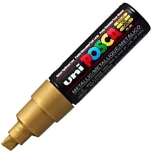 Uniball marcador posca pc-8k no permanente punta biselada 8.0mm oro metálico