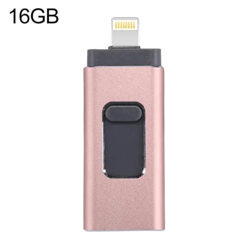 Unidad Flash Easyflash Rqw-01B 3 en 1 USB 2.0 y 8 Pin y Micro USB 16Gb (Oro Rosa)