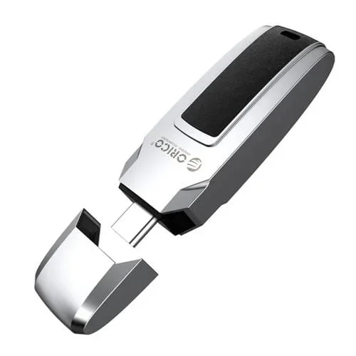 Unidad Flash Orico UFS 64 GB Lectura 411 Mb/s Escritura 350 Mb/s Puerto Tipo C (Plata)