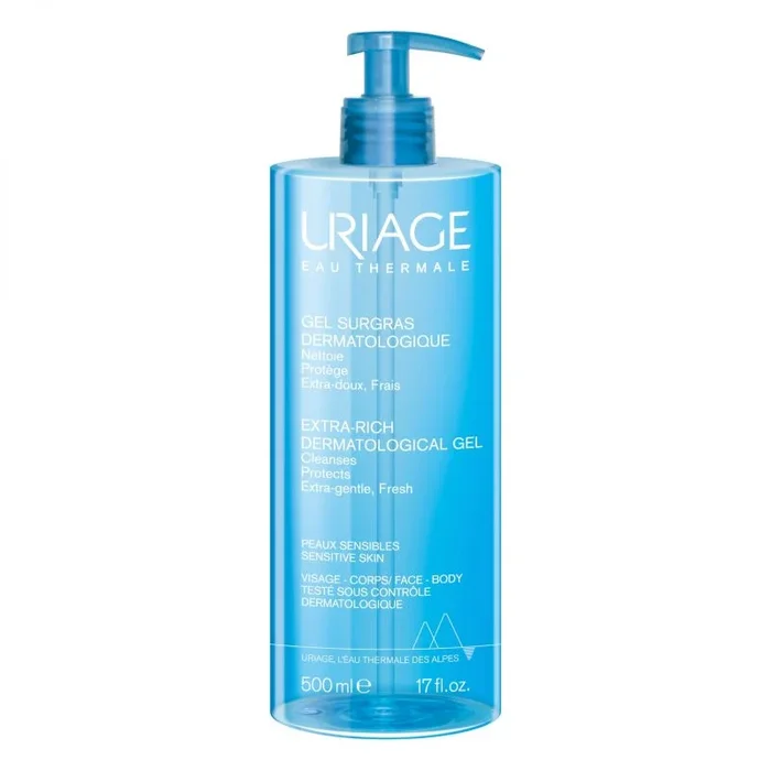 URIAGE Gel de ducha dermatológico extra rico para piel sensible I Mantiene el film hidrolipídico de la piel.