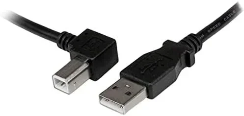USBAB3ML – Cable Adaptador USB para Impresora acodado en ángulo Izquierdo (1 x USB A Macho Recto, 1 x USB B Macho angulado)