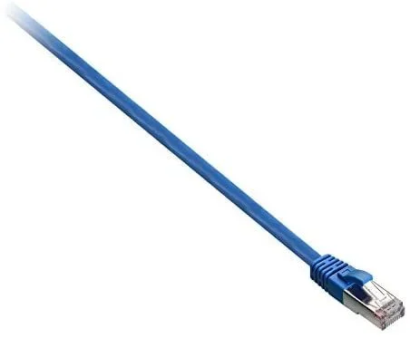 V7 Cable azul Cat6 blindado (STP) con conector RJ45 macho a RJ45 macho 2m 6.6ft