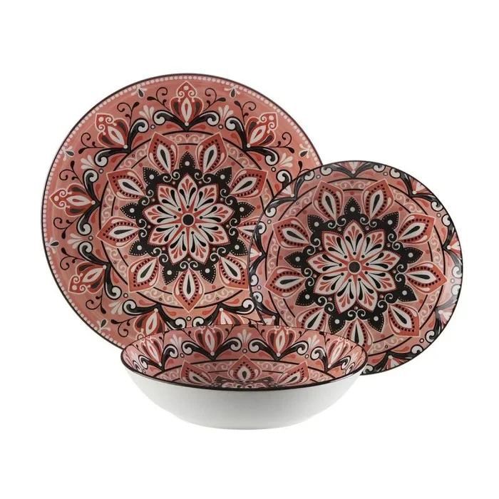 Vajilla versa rosa porcelana 18 piezas