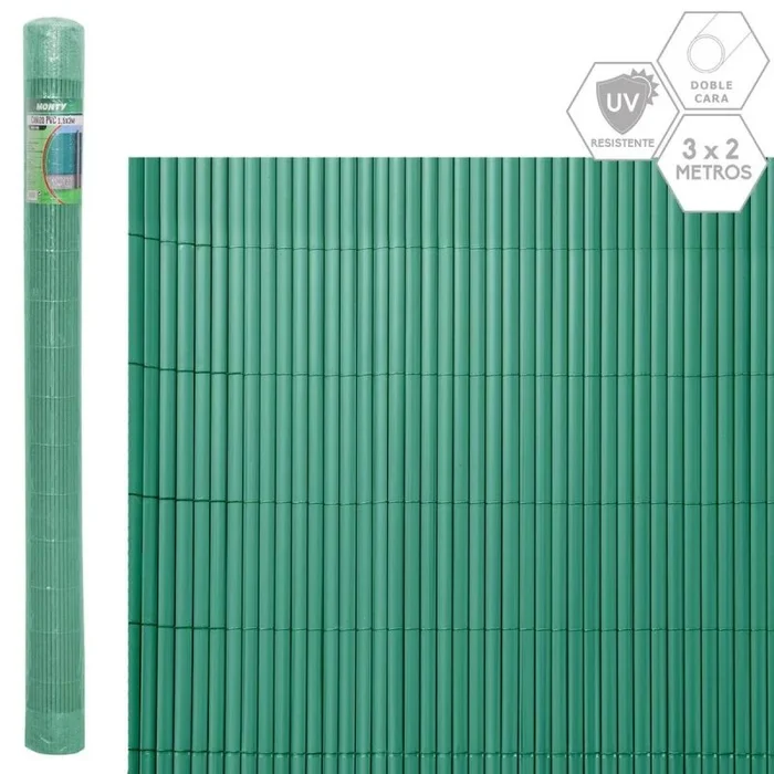 Valla de jardín verde pvc 1 x 300 x 200 cm