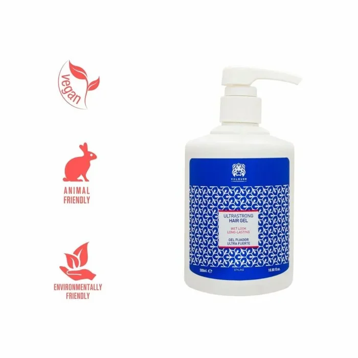 Valquer Profesional Gel Fijador Capilar Ultrafuerte. Gomina pelo. Vegano y sin sulfatos. Vegano. Gomina capilar. Fijación cabello. Definir peinado – 500 Ml