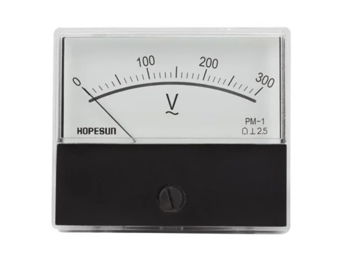 Velleman – Voltímetro analógico, de panel, para tensión CA 0-300 V, con cero mecánico ajustable, 60 mm x 47 mm
