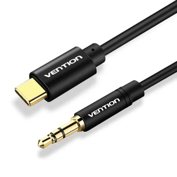 Vention cable usb-c a jack 3.5 macho – 1.5m – trenzado – color negro