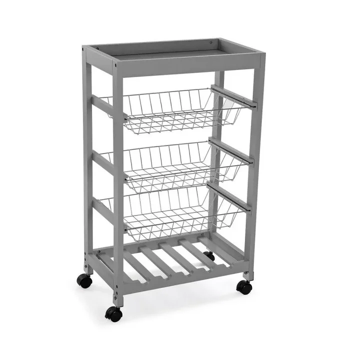 Versa Carro de Cocina de Estilo Industrial, Medidas (Al x L x An) 85 x 30 x 51 cm, Color Gris