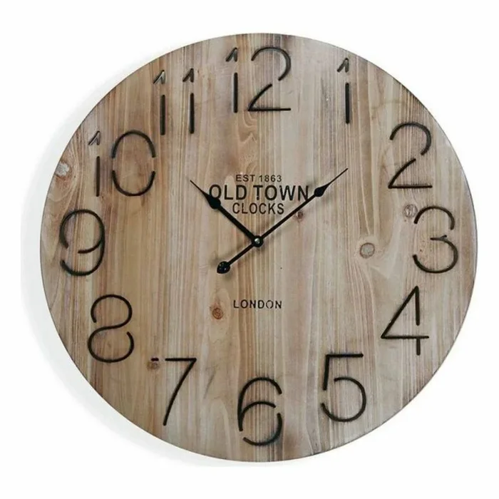 Versa Rethel Reloj de Pared Decorativo para la Cocina, el Salón, el Comedor o la Habitación, Medidas (Al x L x An) 58 x 4,5 x 58 cm, Madera, Color Marrón