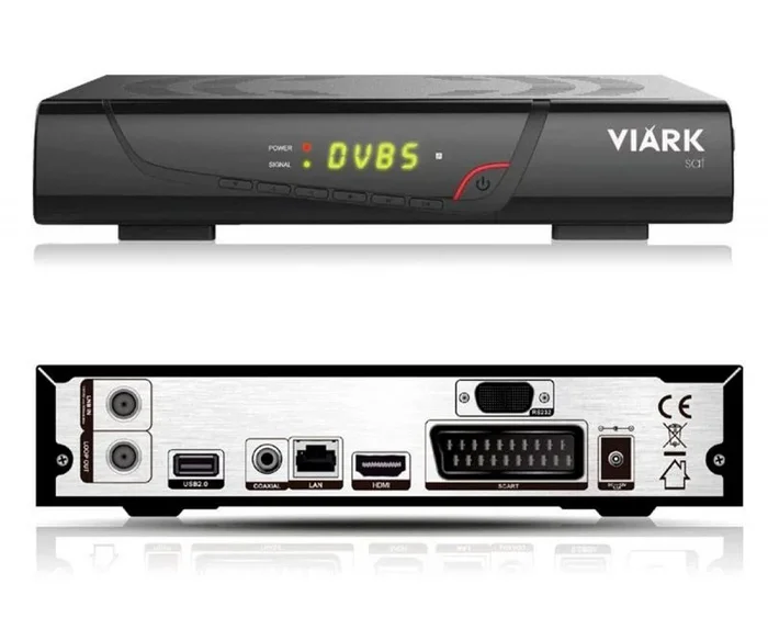 Viark Sat – Receptor Satélite Digital Full HD DVB-S2 Multistream H265, con LAN, Antena WiFi USB y Lector de Tarjetas CA