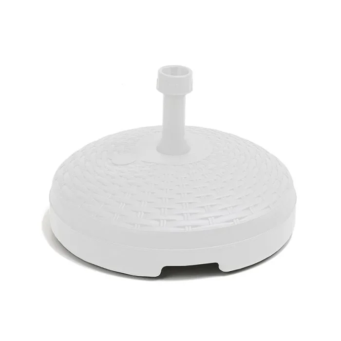 vidaXL Base de Sombrilla Rellenable Arena/Agua Patio Soporte de Paraguas Decoración Fundido Parasol Exterior Terraza Ratán Plástico Blanco 20 L
