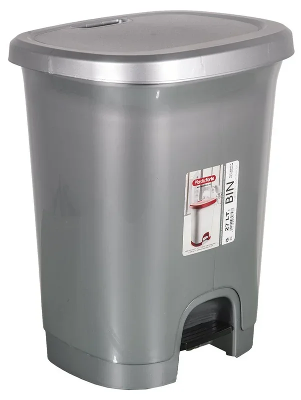 Viscio Trading Cubo Pedal Lt27 Plata Cm32 X 38 X 46