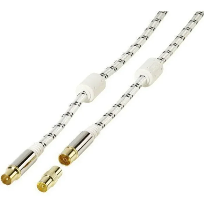 Vivanco S0426487 Cable de Antena,120 db, Blanco, 3 m