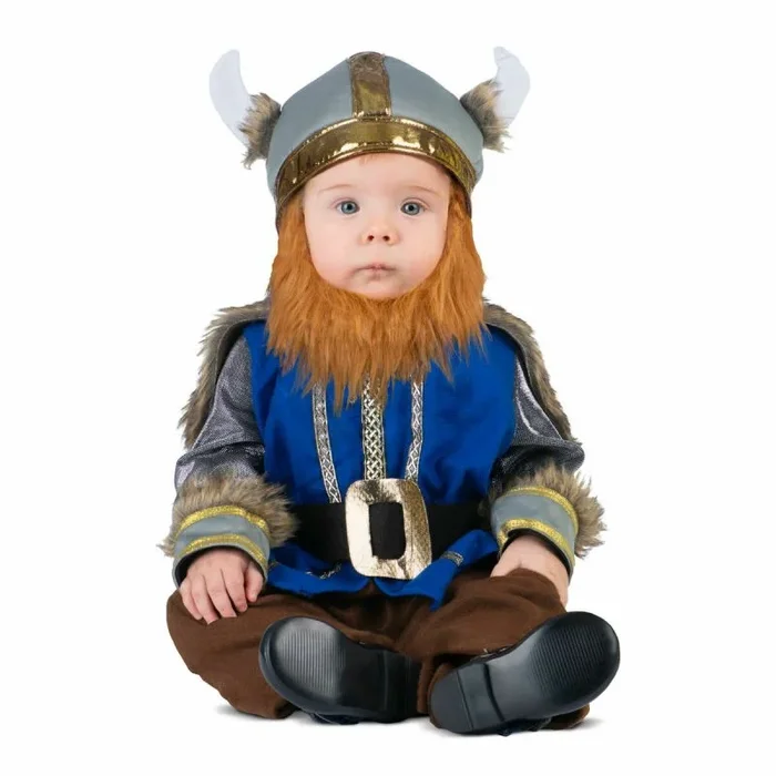 VIVING Disfraz Vikingo Adorable 12-24 M (Mono con cinturón integrado, sombrero y barba)