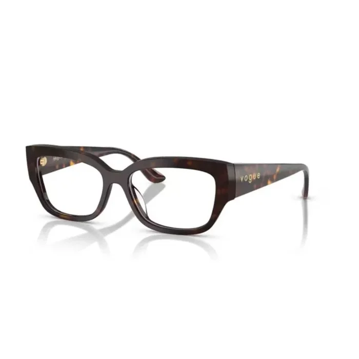 Vogue Eyewear Vo5639u – Marcos cuadrados de anteojos graduados de ajuste universal para mujer, Dark Havana/Demo Lens, 54 mm