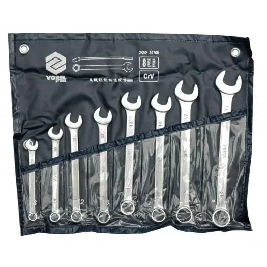 VOREL 51705 – llaves combinadas bolsa 6-19mm CRV 8pcs