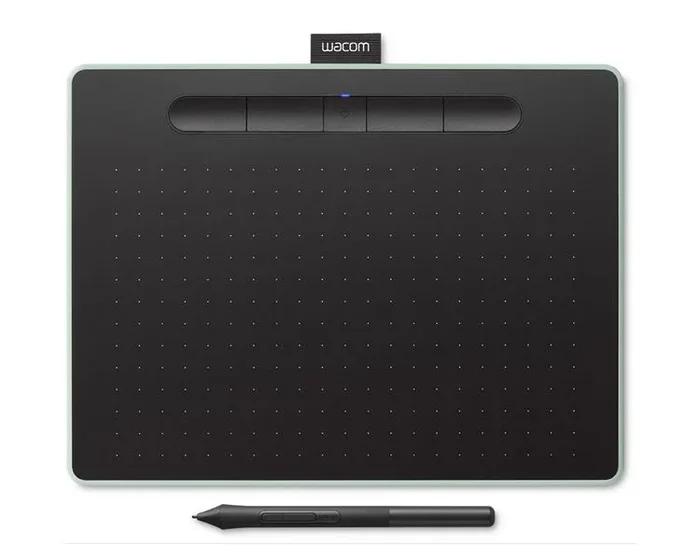Wacom Intuos M – Tableta Gráfica Bluetooth para pintar, dibujar y editar photos con 3 softwares creativos incluidos para descargar, Windows & Mac, óptima para oficina en casa y e-learning, pistacho
