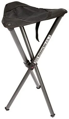 Walkstool – Modelo Basic – Negro – Taburete Plegable 3 Pies de Aluminio – Altura del Asiento 60 cm – Taburete Plegable – Carga máxima 175 kg – Hecho en Suecia