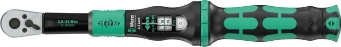 Wera Click-Torque Lock A 5 Llave dinamométrica, ajustable, función Torque Lock, carraca de conmutación, apriete hacia la derecha, 2,5-25 Nm, 1/4″ x 2.5-25 Nm