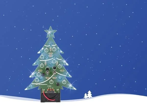 Whadda Kit de Soldadura, Bricolaje, árbol de Navidad LED Azul, Interruptor de Encendido/Apagado, iluminación Festiva montable