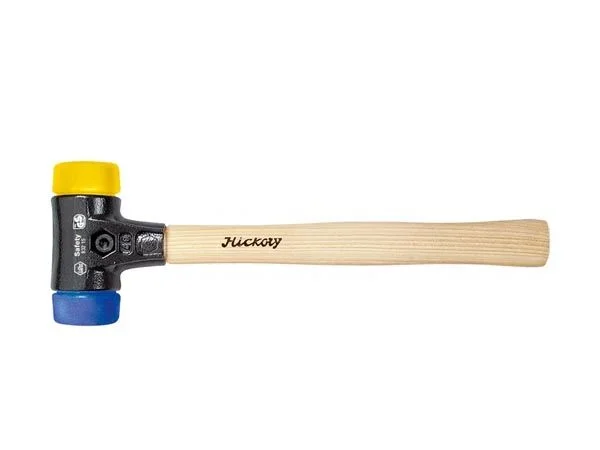 Wiha martillo de cara blanda safety blando/semiduro con mango de madera hickory, cabezal redondo (26655) 50 mm