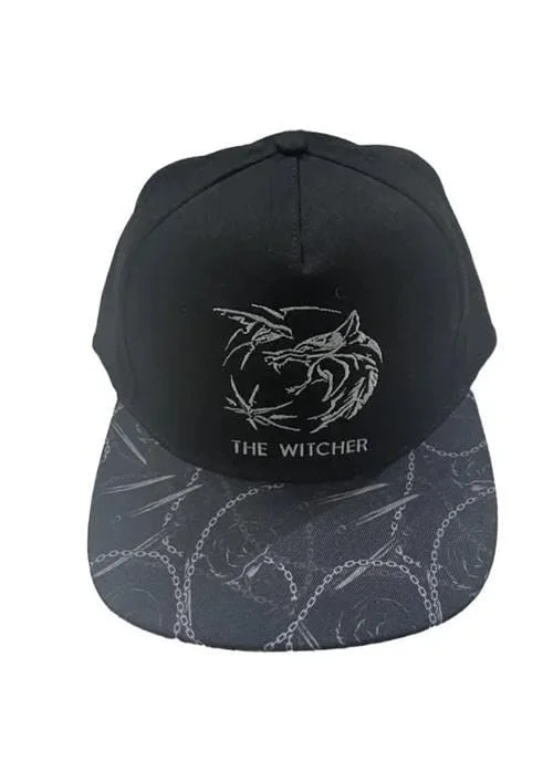 Witcher – logo and pattern (unisex black snapback cap) one size