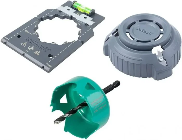 Wolfcraft WF5897000 Juego Completo Instalación de Cajas de Enchufe para Pared Hueca