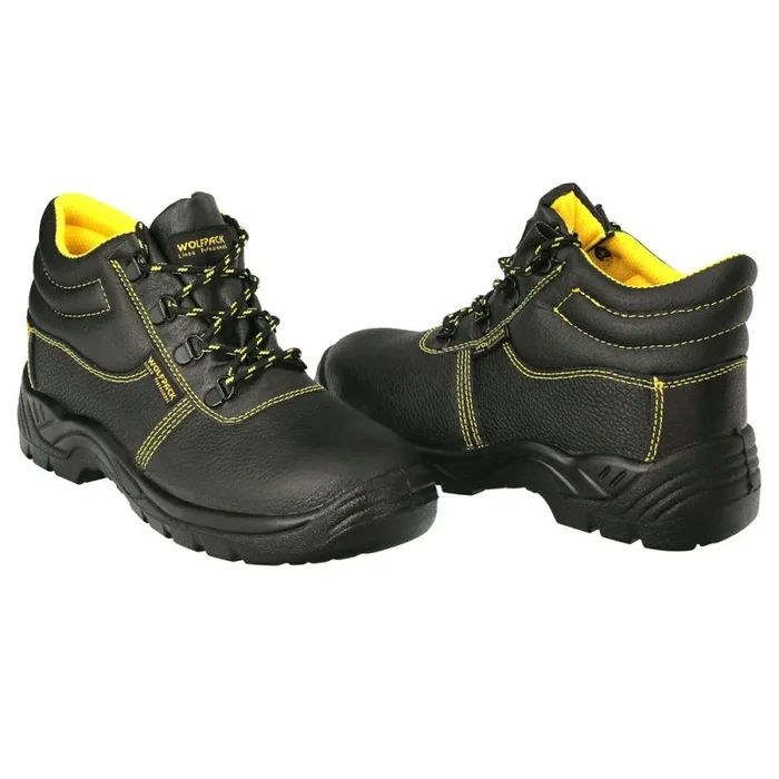 WOLFPACK LINEA PROFESIONAL – Botas Seguridad S3 Piel Negra Nº 36 Vestuario Laboral,calzado Seguridad, Botas Trabajo. (Par)
