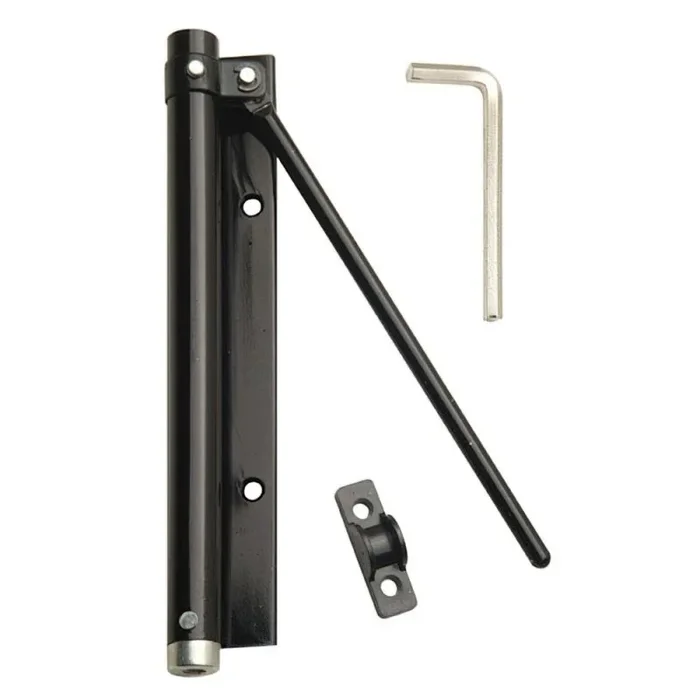 WOLFPACK LINEA PROFESIONAL – Muelle Puerta Aluminio Anodizado Negro (Blister 1 Pieza)
