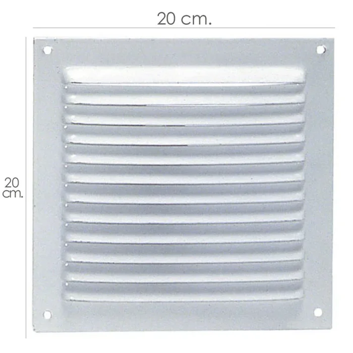 WOLFPACK LINEA PROFESIONAL – Rejilla Ventilación Atornillar 20×20 cm. Blanca Lacada