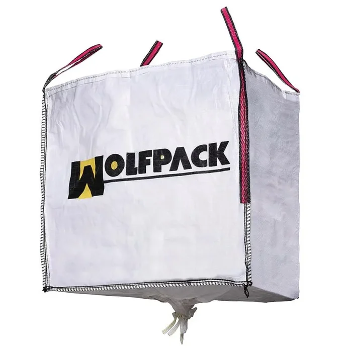 WOLFPACK LINEA PROFESIONAL – Saco Obra Big Bag Rafia 90x90x90cm. con Válvula. Carga máxima seg. 1.000Kg.