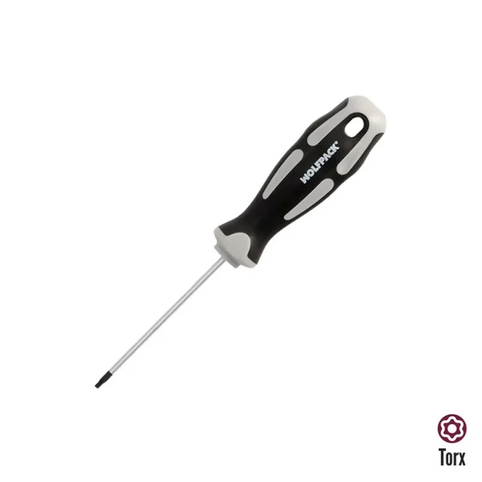 WOLFPACK LINEA PROFESIONAL Destornillador Torx Acero S2 Mango TPR Bimaterial T08 Ø 3,0 x 75 mm