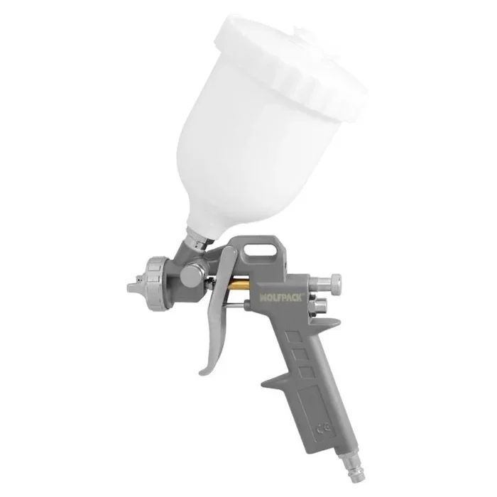 WOLFPACK LINEA PROFESIONAL Pistola Pintar Neumática Boquilla De 1,5 mm. Con Depósito Superior 0,6 Litros y Adaptador Rapido