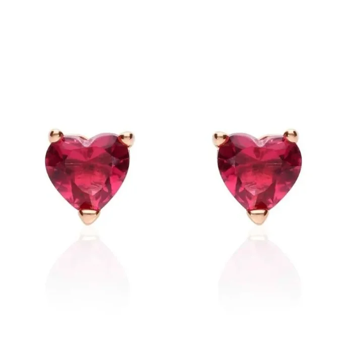 Woman heart earrings Pink silver Stroili Silver Rainbow 1668766 with zircon